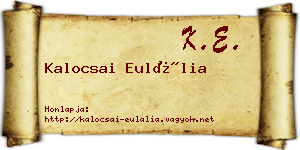 Kalocsai Eulália névjegykártya